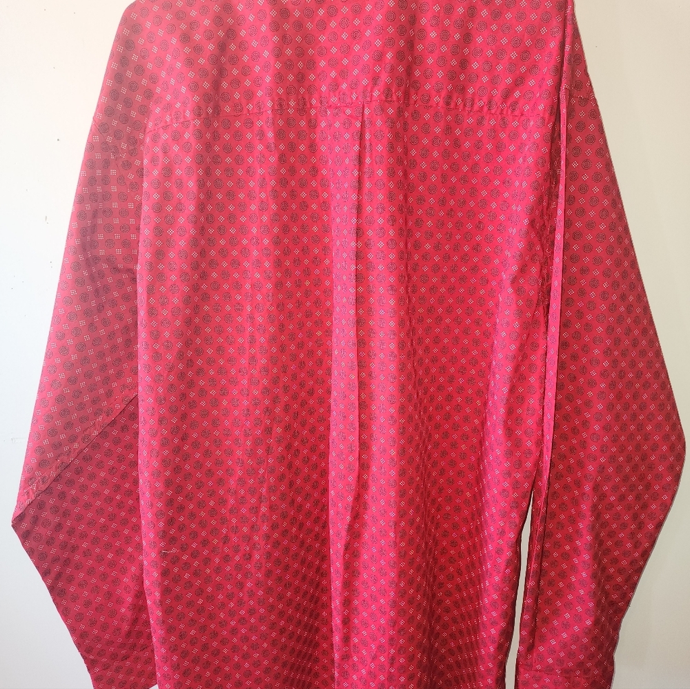 Cinch Red Patterned Button-Up Shirt - image 1